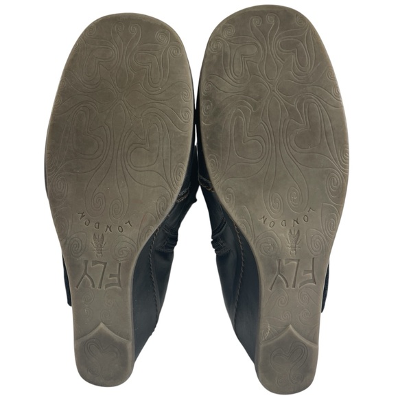 Fly London Tall Leather Wedge Heel Zip Up Boots Size 39 - Picture 8 of 13